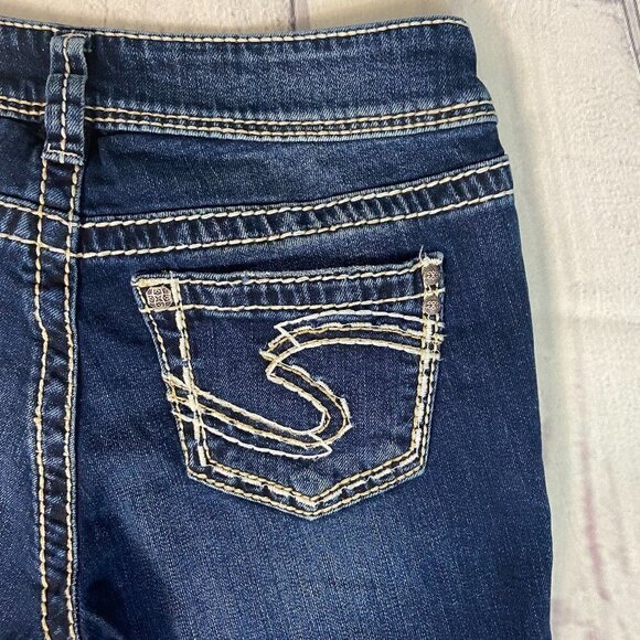 Silver Suki Women's Jeans Size 26 (26 x 34) Boot Cut Dark Wash Mid Rise - Picture 1 of 13